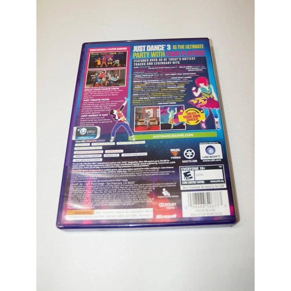 Just Dance 3 For Xbox 360 Kinect Very Good Fun Game Age E 10+